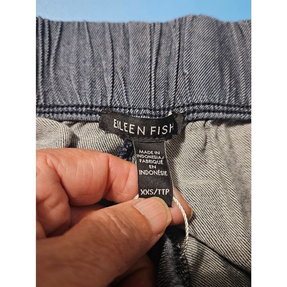 Eileen Fisher Airy 100% Organic Cotton Twill Tapered Pant - Picture 5 of 6